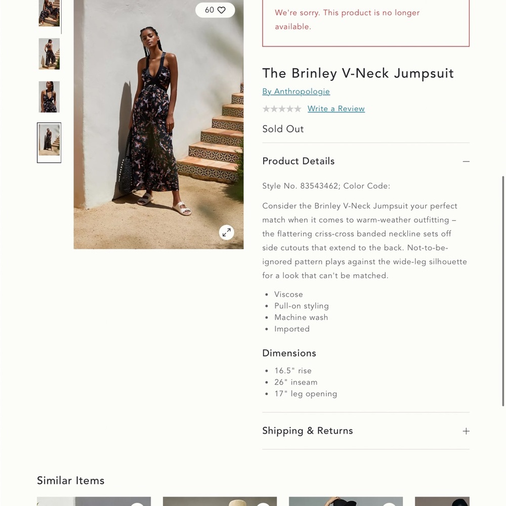 NWT- Anthropologie The Brinkley V-Neck Jumpsuit ❤️❤️❤️❤️ - Picture 5 of 11